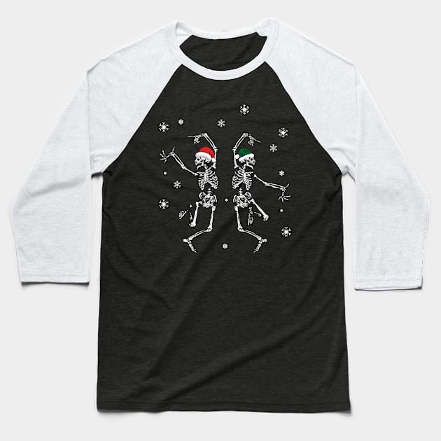 Skeleton Merry Christmas Baseball T-Shirt by little.tunny